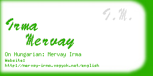 irma mervay business card